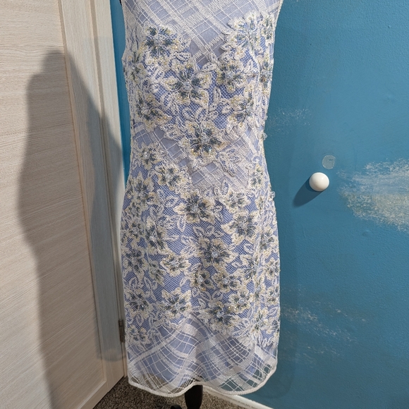 Tadashi Shoji Blue and White Floral Midi Dress - Picture 2 of 15